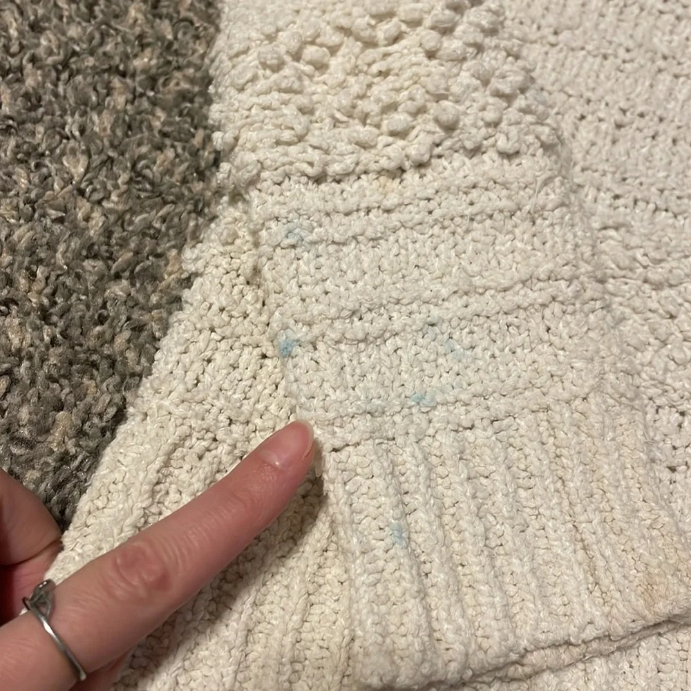 Madewell Chunky Knit Sweater Cardigan S Boho Neutral Cream Textured Cozy Cotton